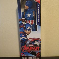 Marvel Avengers Captain America Action Figure W/Shield Titan Hero Series 12" NIB
