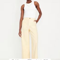 Old Navy High Waisted Yellow Wide-leg Pants