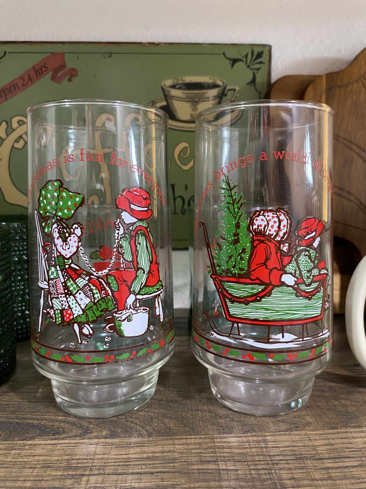 Holly Hobbie Christmas Glasses