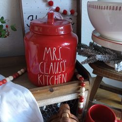 Rae Dunn Mrs Claus Kitchen Canister