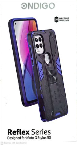 ONDIGO Reflex Series Rugged Shockproof Case for Moto G Stylus 5G Black/Blue