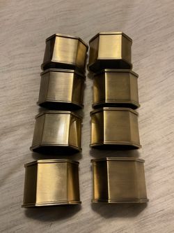 Vintage Bronze Tone Napkin Rings Set of 8 – Holiday Dinner Party Table Décor