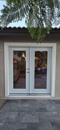 Brand new french doors, 1-lite full glass