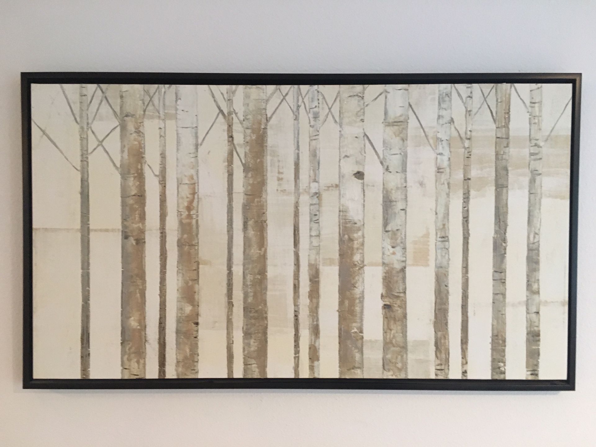 Canvas Painting Birch Trees