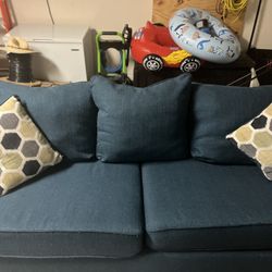 Super Cute Loveseat With Decorative Pillows,  