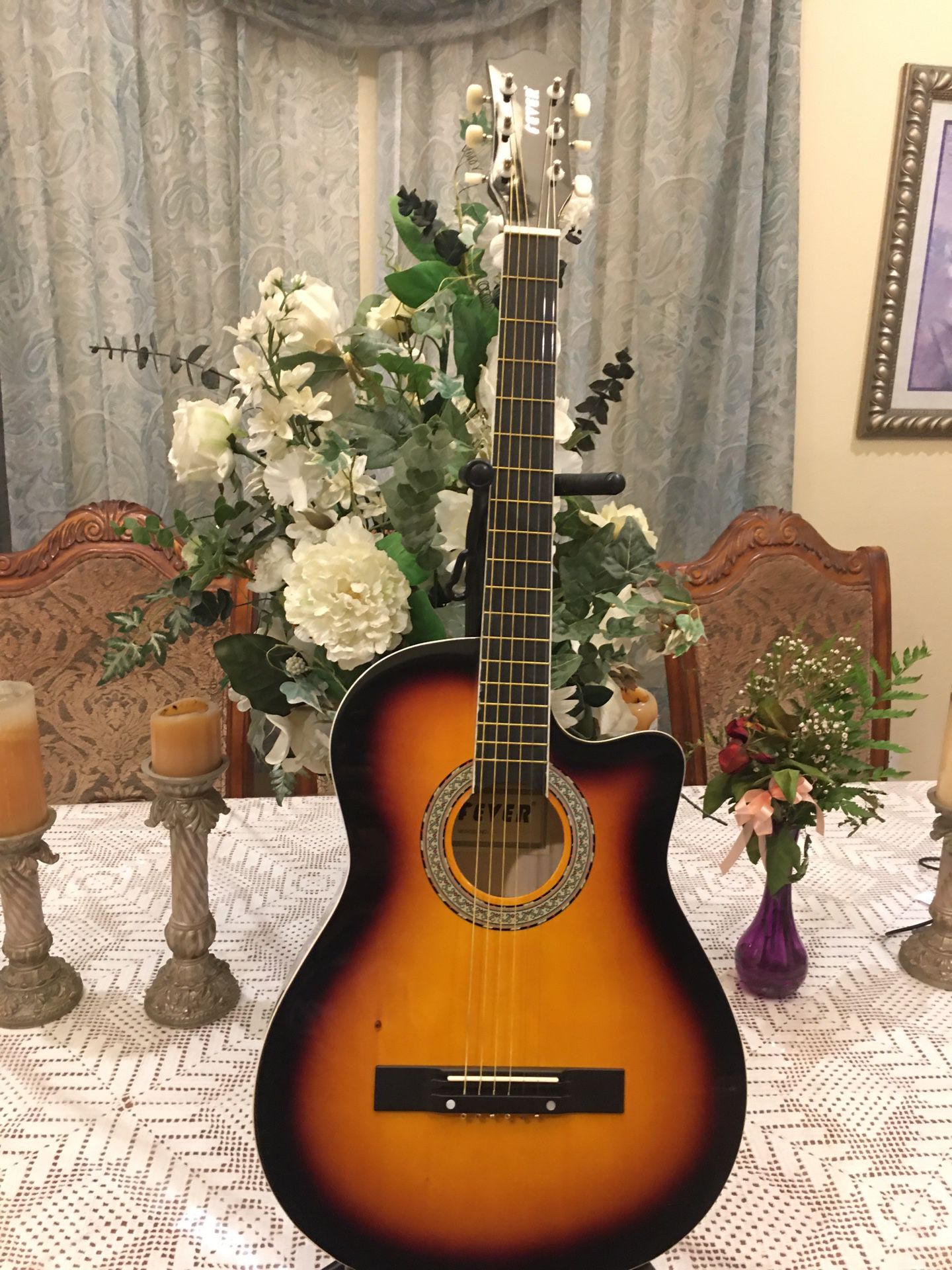 Fever acoustic guitar 3/4 size 38 inches length
