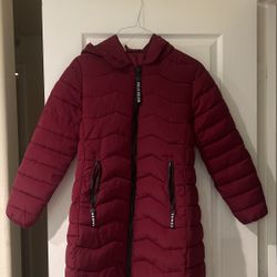 Burgundy Puffer Coat 