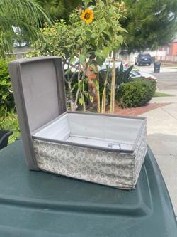 Fabric Storage Box with Hinged Lid