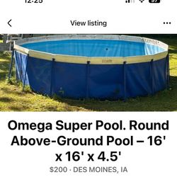 16 X 16 x 4.5 Omega Pool