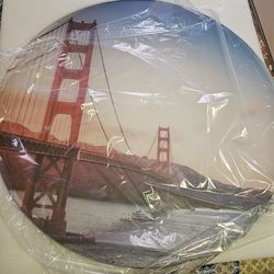 Golden bridge picture with lights