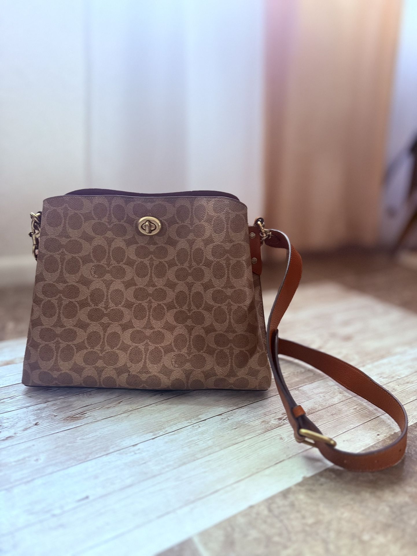 COACH Willow Signature Print Coated Canvas Bucket Bag