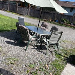 Table And 6 Chairs Ambrela 6 Cushions 