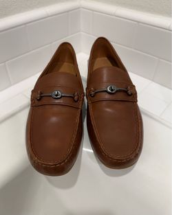 Men’s Coach Brown Leather Horsebit Loafers – Classic Slip-On Dress Shoes