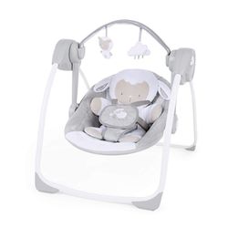 Ingenuity Comfort 2 Go Compact Portable 6-Speed Baby Swing With Music, Folds For Easy Travel - Cuddle Lamb, 0-9 Months


