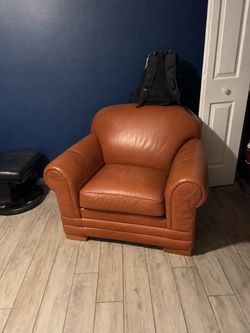 Brown genuine leather chair