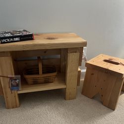 Handcrafted Bench and Stool