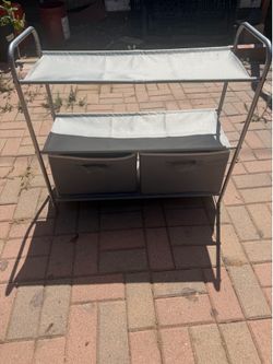 Metal Storage Rack with Fabric Drawers