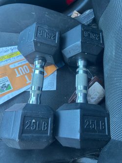 25 LB Hex Dumbbells Pair