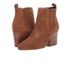 Able Rojas Western Suede Heeled Ankle Boots Size 6.