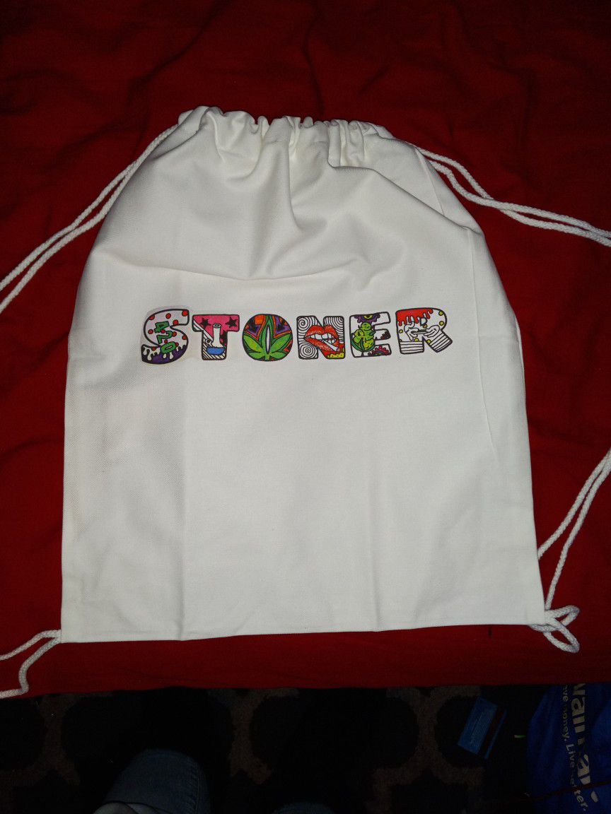 Custom Canvas Stoner Drawstring  Backpack