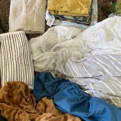 4  Changing Pad Covers, 4 Receiving Blankets, 1 Light Blanket, And 2 Burp Rags 