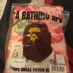 pink bape hoodie 