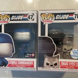 Cobra Commander & Snake Eyes Timber Funko Pop Set *MINT* Online Shop Gamestop Exclusive Retro Toys GI JOE 47 78 protector GIJOE Animation Television