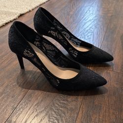 Kelly And Katie Black Mesh Heels — Size 8 1/2