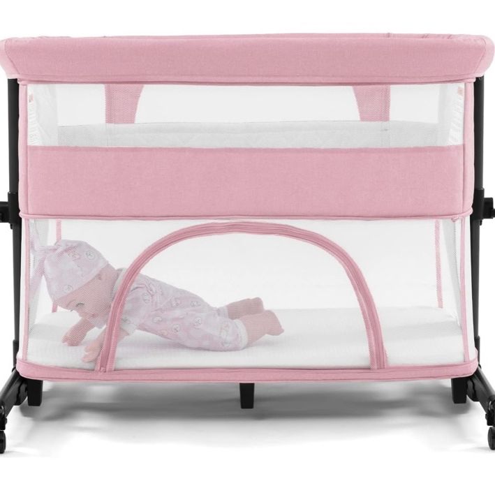 Pink Game Baby Bassinet, 3 in 1 Baby Bed Cribs