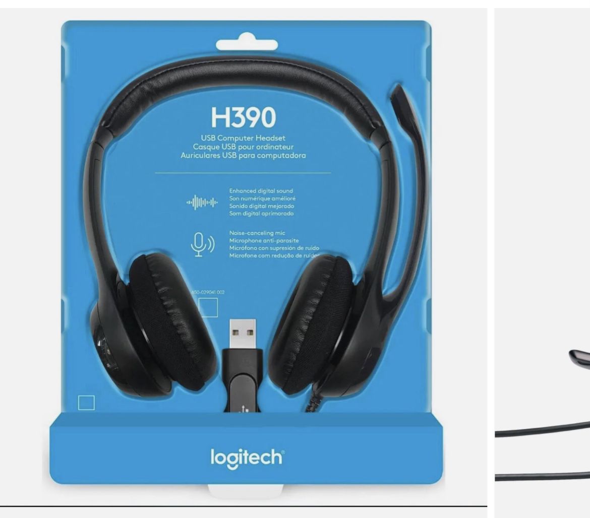 NEW ogitech USB Headset H390 With Noise cancelling Microphone
