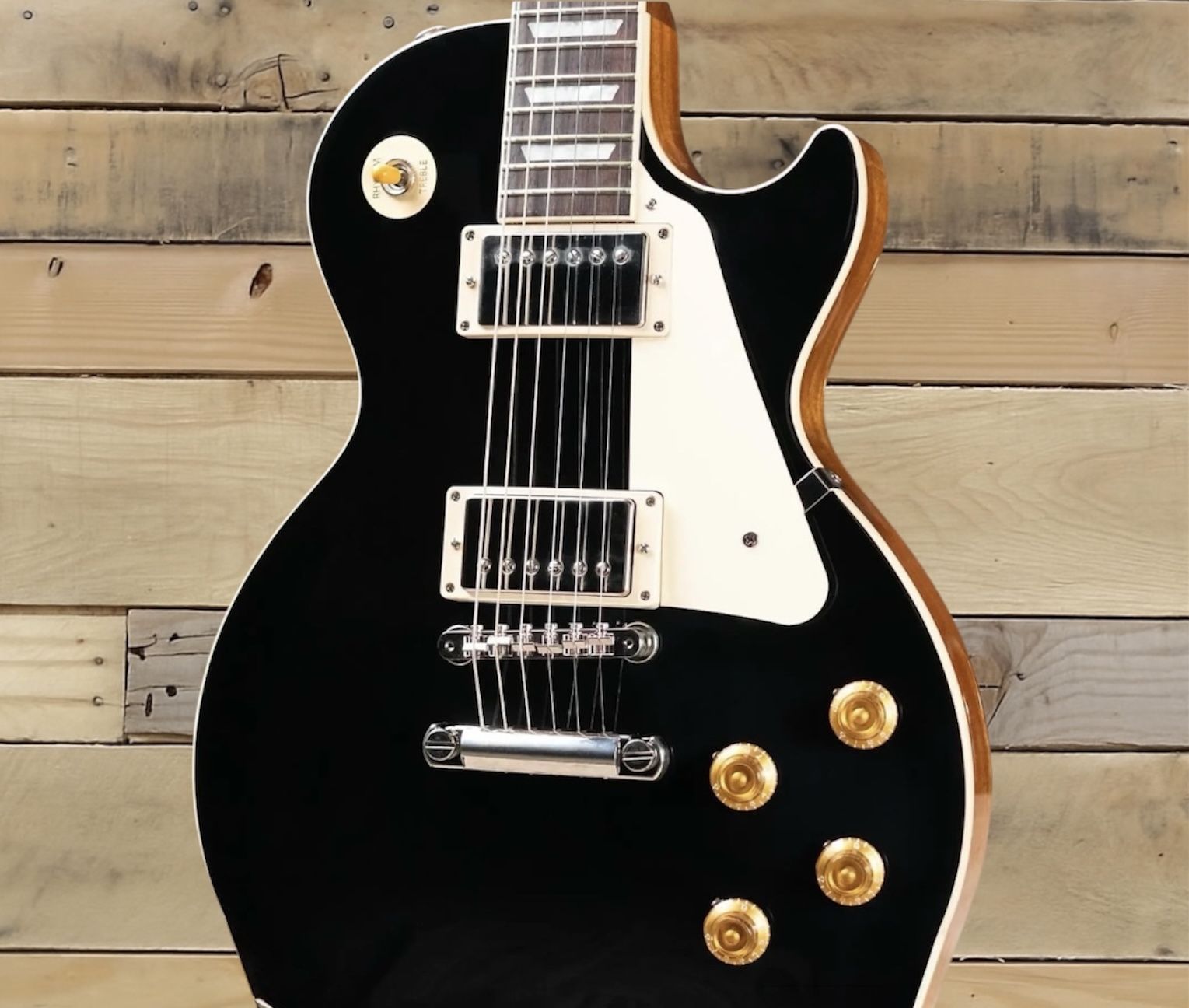 Gibson Les Paul Standard 50s Plain Top Electric Guitar - Ebony Top with Hardshell Case