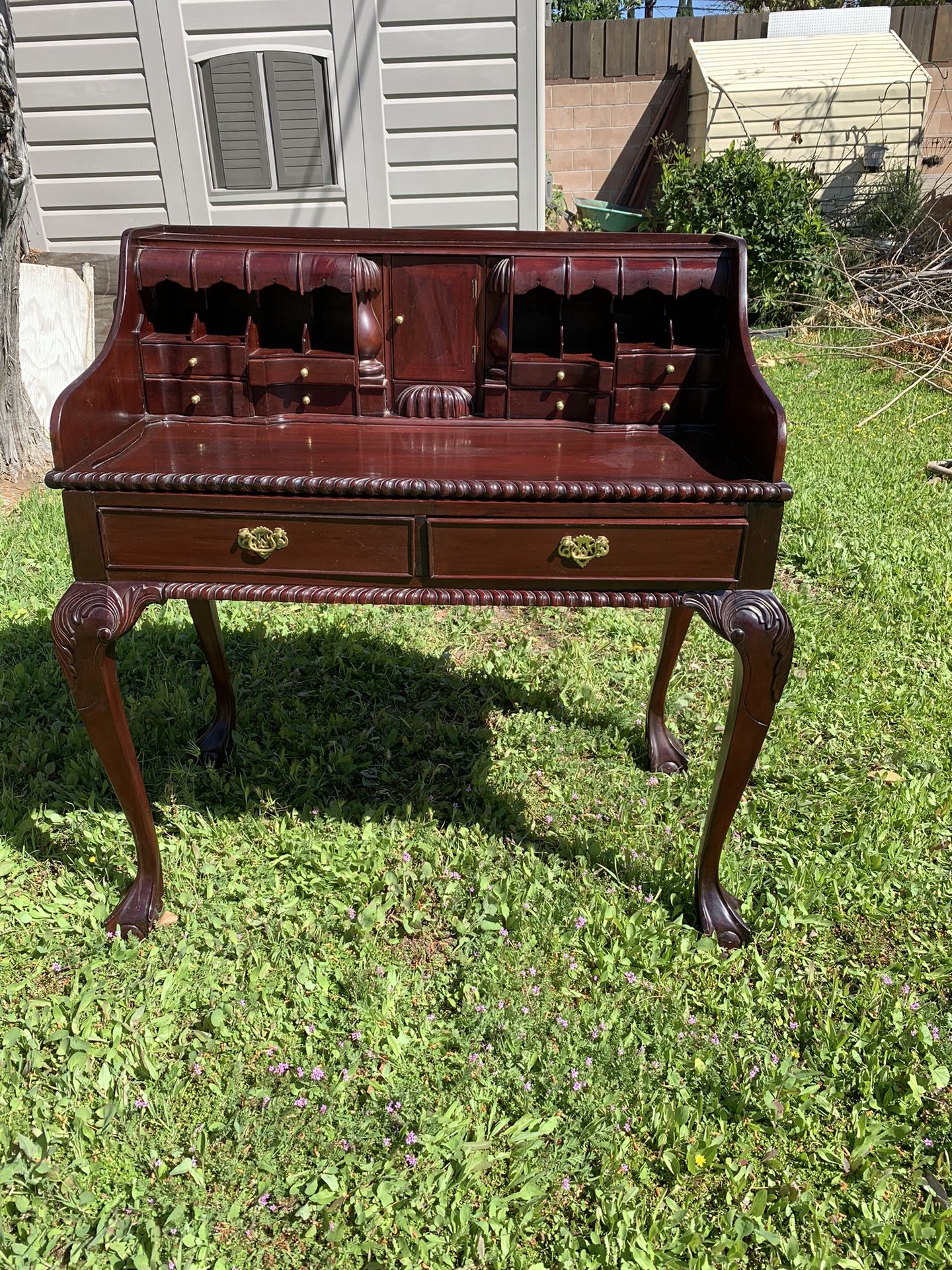 Antique Writing Desk With Hutch 
