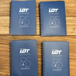 4 Polish Airlines LOT Anniversary Spiral Notebooks  All For $5