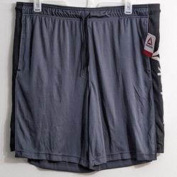 Reebok Men's Gray Active Knit Training Shorts, Size 2XL