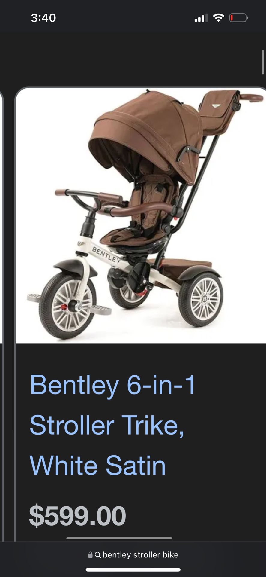 Bentley 6 in 1 Stroller / Trike