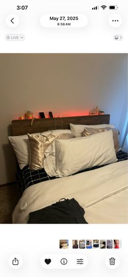 LED Bed frame only with shelf and accessories attachment