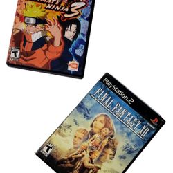 Final Fantasy XII 12 + Naruto Ultimate Ninja 3 PlayStation 2 PS2 Black Label Anime Video Game Lot