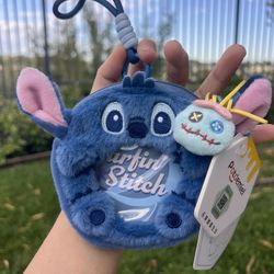 Disney Stitch Plush Coin Purse Bag with Scrump Charm (New with Tag)