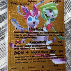 Pokémon Gardevoir & Sylveon GX Bronze Foil Fan Art Collector Card TCG