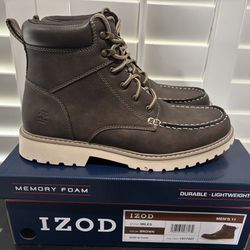New IZOD Men's Miles Lace Up Brown Boots (Men’s Size 11) - $35