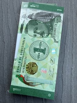 Guatemala billetes fajo de 100 conmemorativos