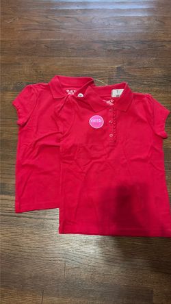 Girls size 7/8 red uniform shirts