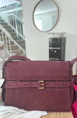 Moschino (tie me nubuck suede shoulder bag)