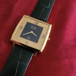 ⚡️NEW RARE Seiko Slim GP Black Dial Square Men's 44mm Watch