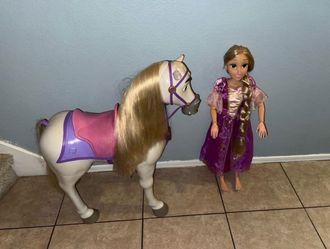 Disney Princess Maximus Horse Ride On With My Size 32" Rapunzel Tangled Doll