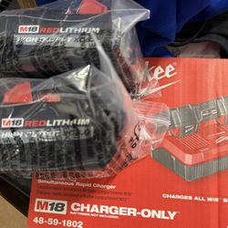 M18 Dual Rapid Charger With (2) 6.0 Batteries 