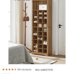 Tall Wooden Shoe Storage Cabinet – Holds 30+ Pairs