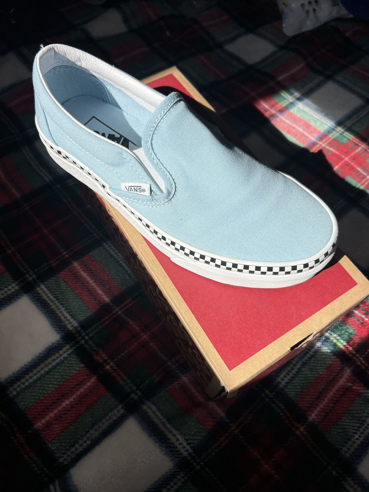 Blue Classic Slip On Vans Size 5.0 Men's (6.5 Women)