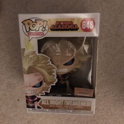 Funko pop exclusive my hero academia all might weakened glow in the dark