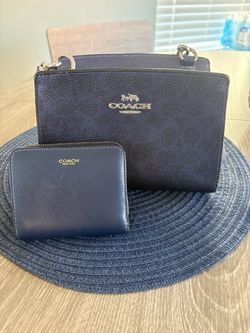 Coach Gia Navy Crossbody Bag and Wallet Set